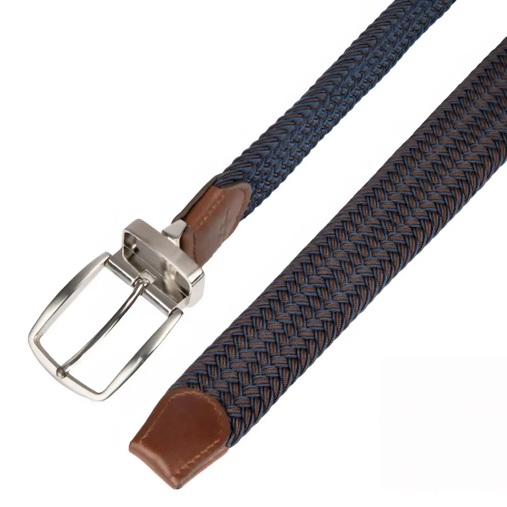 Tommy Bahama Men's Stretch Braided Reversible Belt -NAVY/BROWN L/XL **NEW